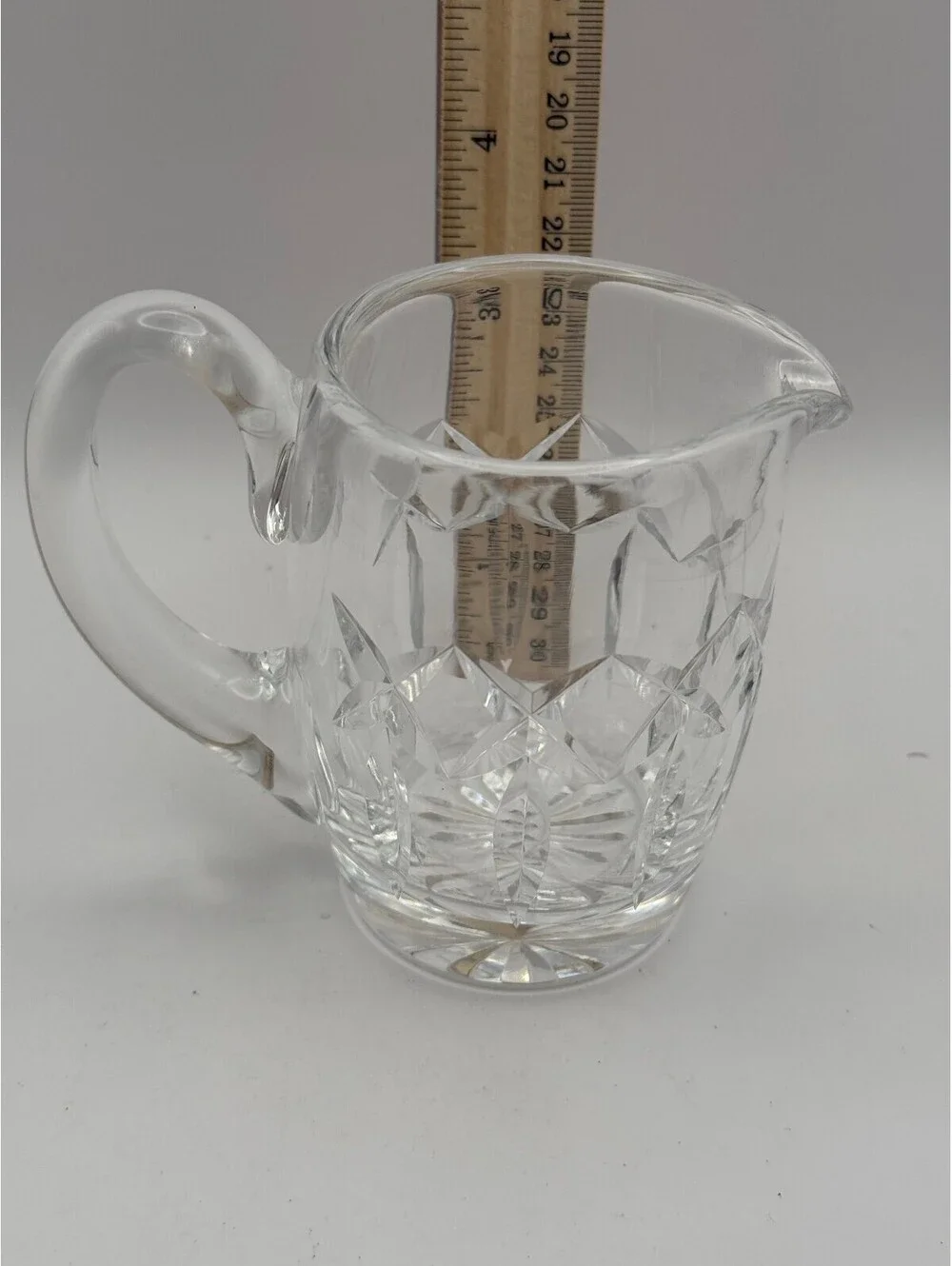 Waterford Cut Crystal Creamer Pitcher Starburst Diamond Pattern Cream Jug